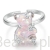 Srebrny pierścionek uniwersalny różowy MIŚ z gwiazdkami srebro 925