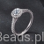 pierścionek ze srebra 925 z Moissanitem 0,5 ct otoczonym kryształami