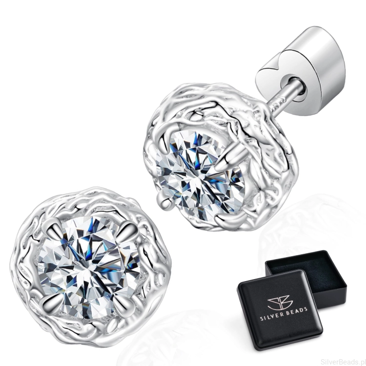 Eleganckie prezentowe pudełeczko gratis.  kolczyki z Moissanitami 0,5 ct w ozdobnej