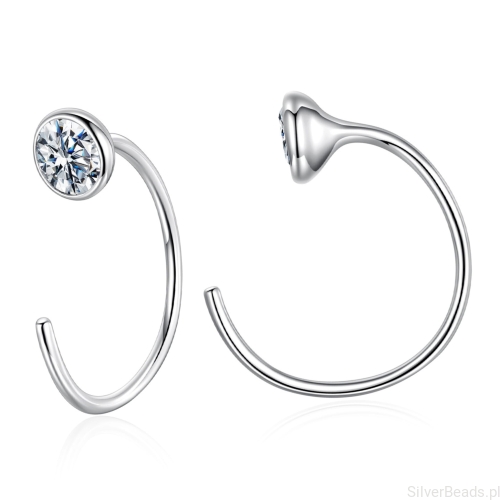 Srebrne kolczyki z Moissanitami 0,3 ct srebro 925 bigle otwarte