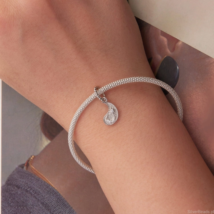 charms ze srebra do bransoletki pandora YIN YANG księżyc z kryształkami