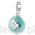 Srebrny charms kamień AMAZONIT z koniczynką beads srebro 925