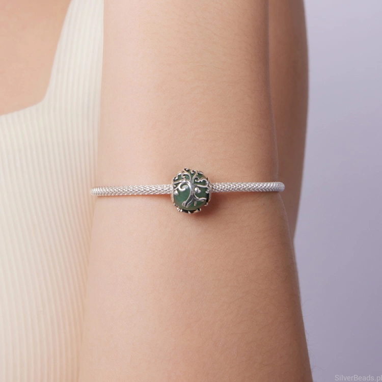 Uniwersalny charms torebka w DRZEWO ŻYCIA z serduszkami modułowych Pandora, Apart, Yes, Kruk i innych.
