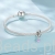 Charms srebro 925 KOKARDKA z opalizującym sercem koralik do bransoletki modułowej charms