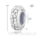 Wymiary koralika charms ze srebra próby 925 beads stoper w KONICZYNKI