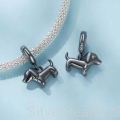 Charms srebro 925 czarny JAMNIK koralik do bransoletki modułowej charms