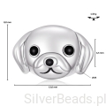 Wymiary koralika charms ze srebra próby 925 beads  piesek GOLDEN RETRIEVER