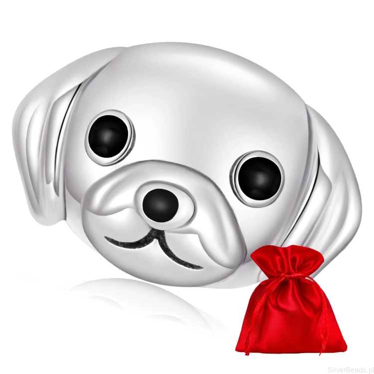 Elegancki satynowy woreczek gratis do każdego zamówienia koralików charms piesek GOLDEN RETRIEVER