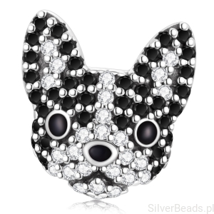 Srebrny charms piesek BOSTON TERRIER srebro 925 koralik beads