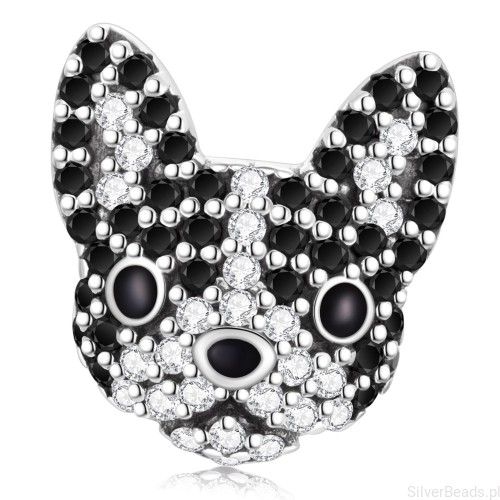 Srebrny charms piesek BOSTON TERRIER srebro 925 koralik beads