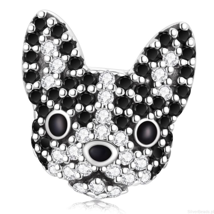 Srebrny charms piesek BOSTON TERRIER srebro 925 koralik beads