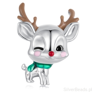 Srebrny charms uroczy RENIFER srebro 925 koralik beads