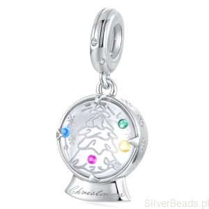 Srebrny charms ŚNIEŻNA KULA zawieszka beads srebro 925