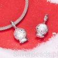 Uniwersalny charms ŚNIEŻNA KULA  do bransoletek modułowych Pandora, Apart, Yes, Kruk i innych.