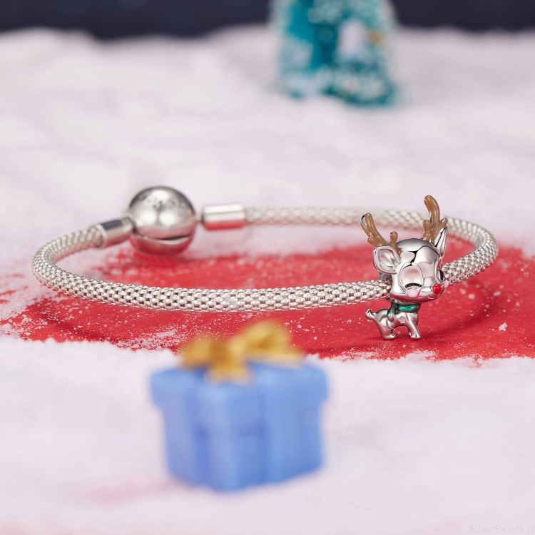 srebrny charms próba 925 uroczy RENIFER
