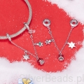 Charms srebro 925 śnieżynka, piernik i dzwonek koralik do bransoletki modułowej charms