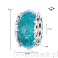 Wymiary koralika charms ze srebra próby 925 beads ze szkła Murano z gwiazdkami