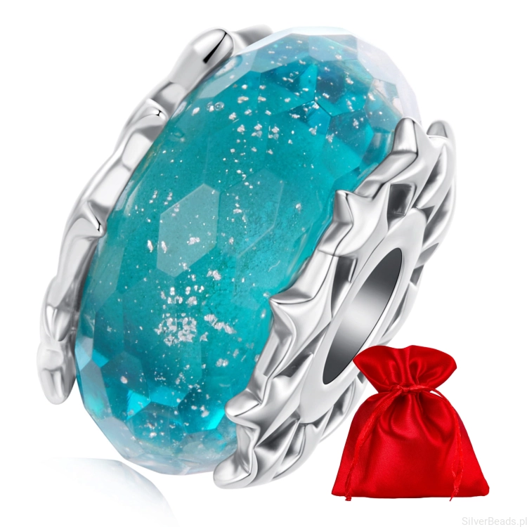 Elegancki satynowy woreczek gratis do każdego zamówienia koralików charms  ze szkła Murano z gwiazdkami