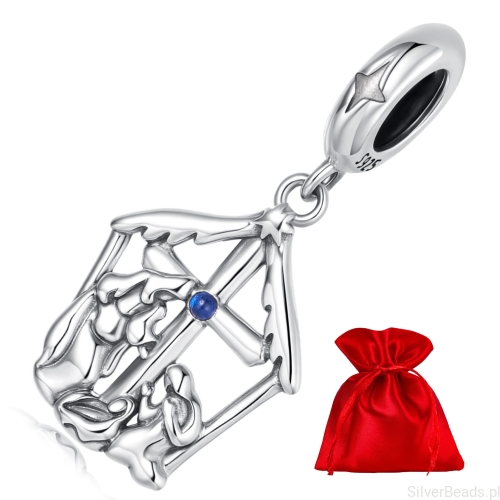 Elegancki satynowy woreczek gratis do każdego zamówienia koralików charms  SZOPKA bożonarodzeniowa