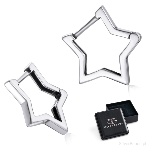 Kolczyki ze srebra 925 w formie geometrycznych gwiazd – stylowy, minimalistyczny akcent.