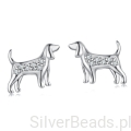 Srebrne kolczyki psy myśliwskie – elegancka biżuteria dla miłośniczek psów.