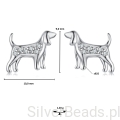Urocze kolczyki pies dla psiary – srebro 925 z połyskiem.