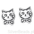 Srebrne kolczyki kotki – urocze kocie kolczyki ze srebra 925.