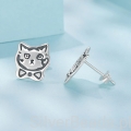 Kolczyki małe kotki – srebrne, wygodne i codzienne.