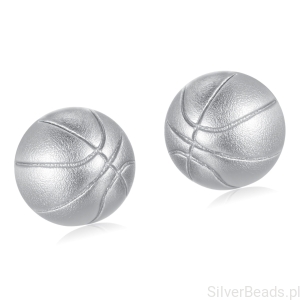 Srebrne kolczyki PIŁKI do KOSZYKÓWKI  s925 sportowe kolczyki