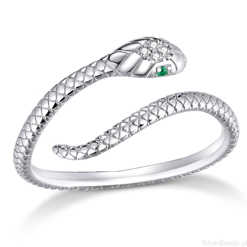 Biżuteria srebrna regulowana w kształcie węża