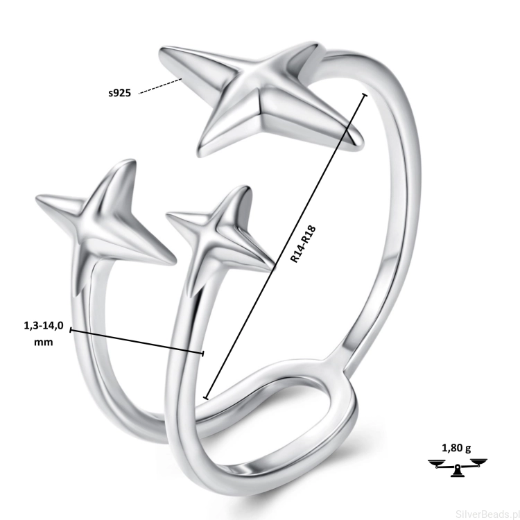 Elegancki ring trzy gwiazdy – bestseller wśród minimalistów.