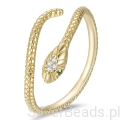 Pozłacany pierścionek w kształcie węża S925