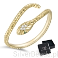 Modny snake ring z cyrkoniami