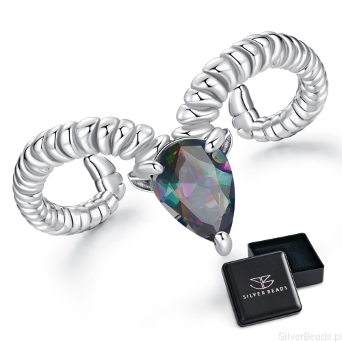 Biżuteria zodiakalna Baran – elegancki pierścionek ze srebra próby 925.