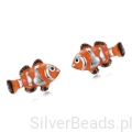 kolczyki srebrne rybki nemo wakacyjne