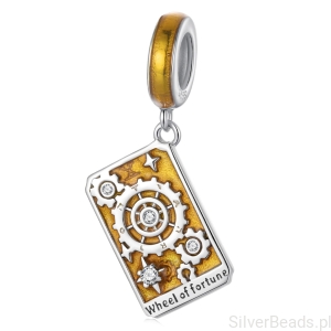 Karta Tarota KOŁO FORTUNY charms srebro 925 zawieszka do bransoletki