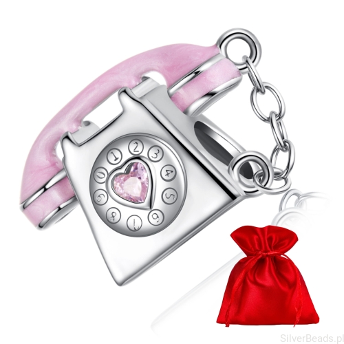 Zawieszka „Różowy Telefon” – uroczy, nostalgiczny akcent do bransoletki.