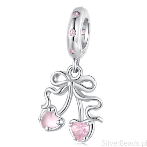 Srebrny charms kryształowe WISIENKI zawieszka beads srebro 925