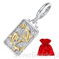 Elegancka zawieszka Ryby – srebro 925 i złocone symbole.
