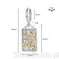 Charms z motywem znaku zodiaku Ryby z błyszczącą gwiazdą.