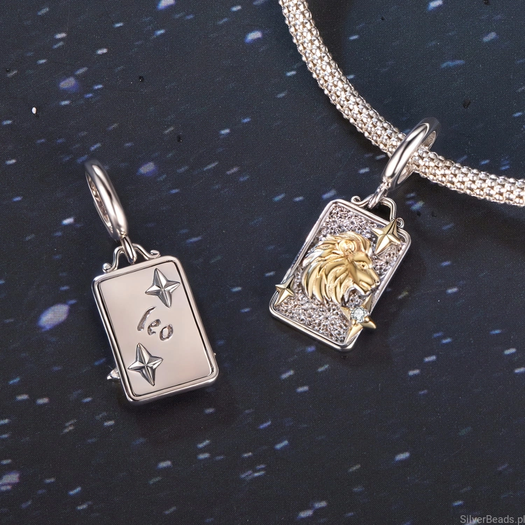 Astrologiczny charms lew dla osób pewnych siebie i odważnych.