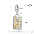 Charms koziorożec z błyszczącą cyrkonią i symboliczną syrenią kozą.
