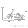 kolczyki z dinozaurami asymetryczne