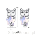 kolczyki małe kotki srebro 925