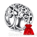 Delikatny koralik drzewo życia ze srebra 925