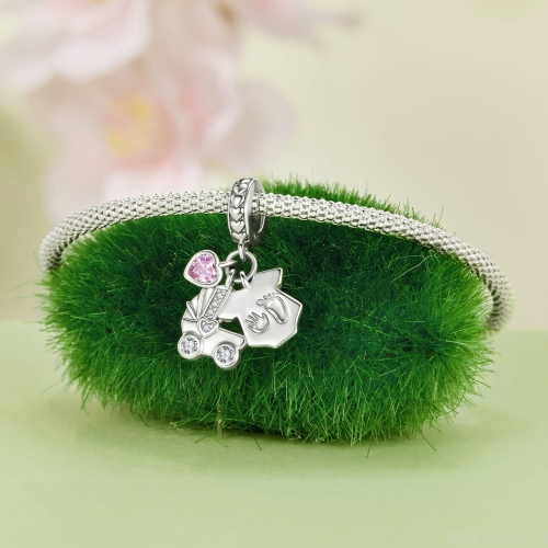 charms wózek dziecięcy ze srebra 925
