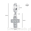 charms religijny z błyszczącymi cyrkoniami