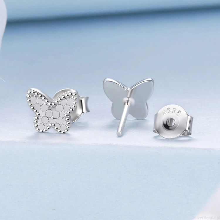 kolczyki srebro 925 motyl minimalistyczne