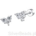 kolczyki srebrne serce z kryształkami