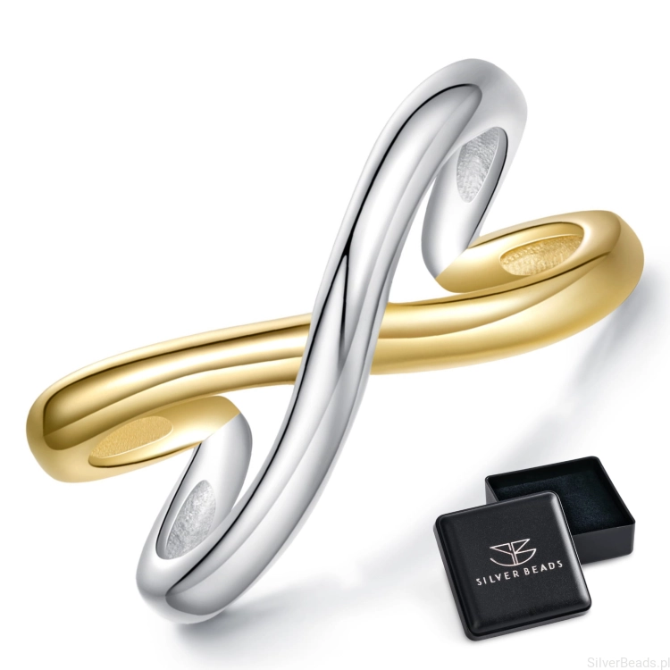 Minimalistyczny pierścionek infinity w dwóch odcieniach